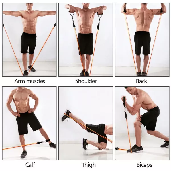 12-Piece Resistance Band Set for Full Body Home Workout - Image 6