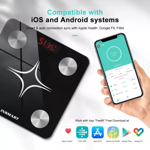 Insmart Digital Smart Scale, Bluetooth - Image 4