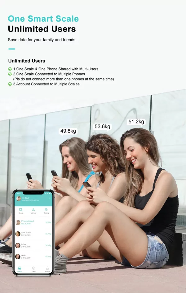 Insmart Digital Smart Scale, Bluetooth - Image 11