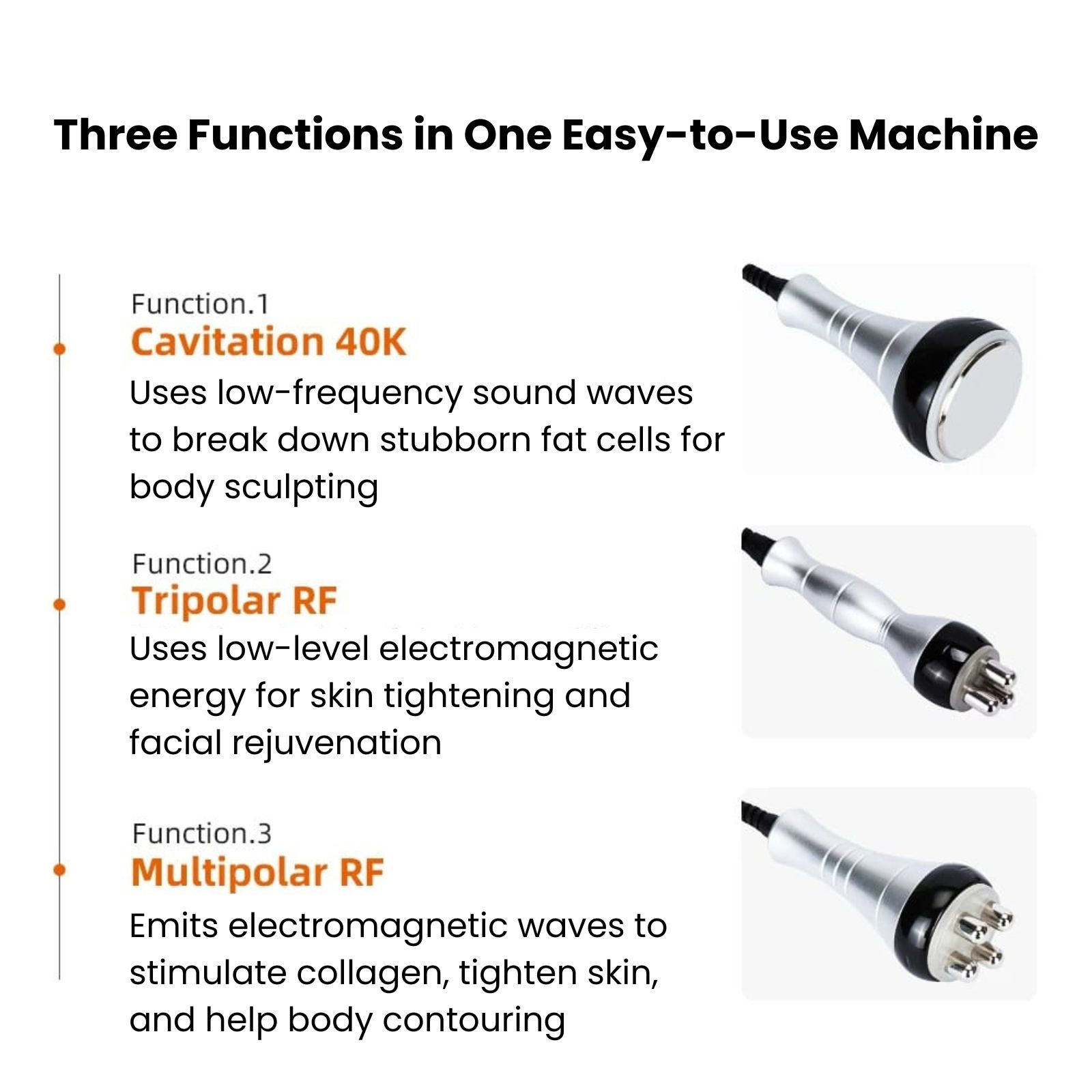 3 in 1 cavitation heads