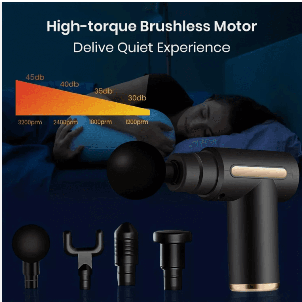 Massage Gun with 4 Heads, Portable Electric Body Massage with LED Touch Screen - Image 2