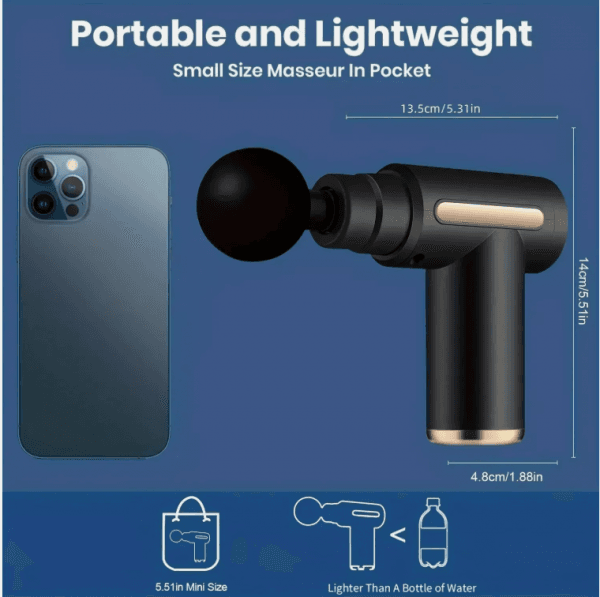 Massage Gun with 4 Heads, Portable Electric Body Massage with LED Touch Screen - Image 4