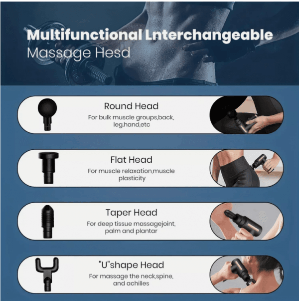 Massage Gun with 4 Heads, Portable Electric Body Massage with LED Touch Screen - Image 10