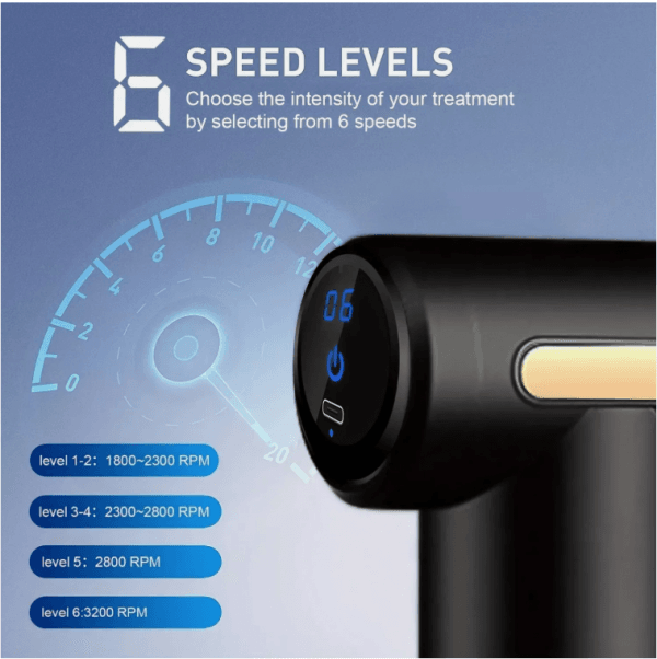 Massage Gun with 4 Heads, Portable Electric Body Massage with LED Touch Screen - Image 6