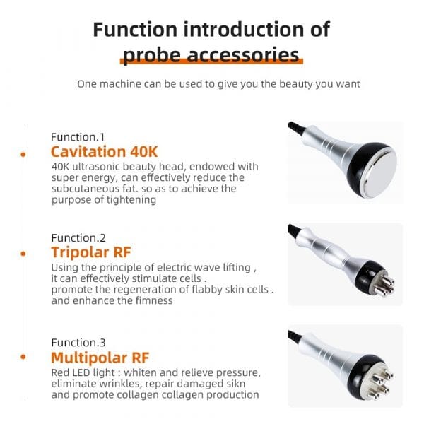 3 in 1 Cavitation Machine for Home Use or Spa, 40K Ultrasonic RF Vacuum for Body Sculpting - Image 2