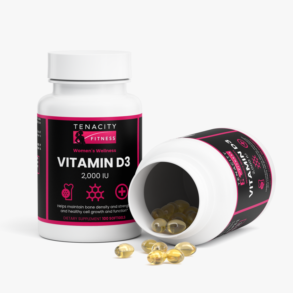 Women's Vitamin D3 Open Bottle with Capsules