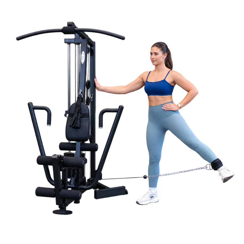 G1B woman performing hip abductor