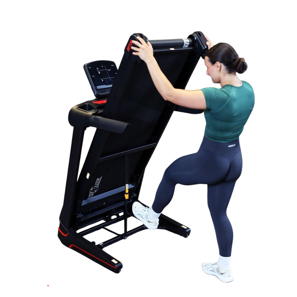 Woman folding treadmill Body-Solid BFT25