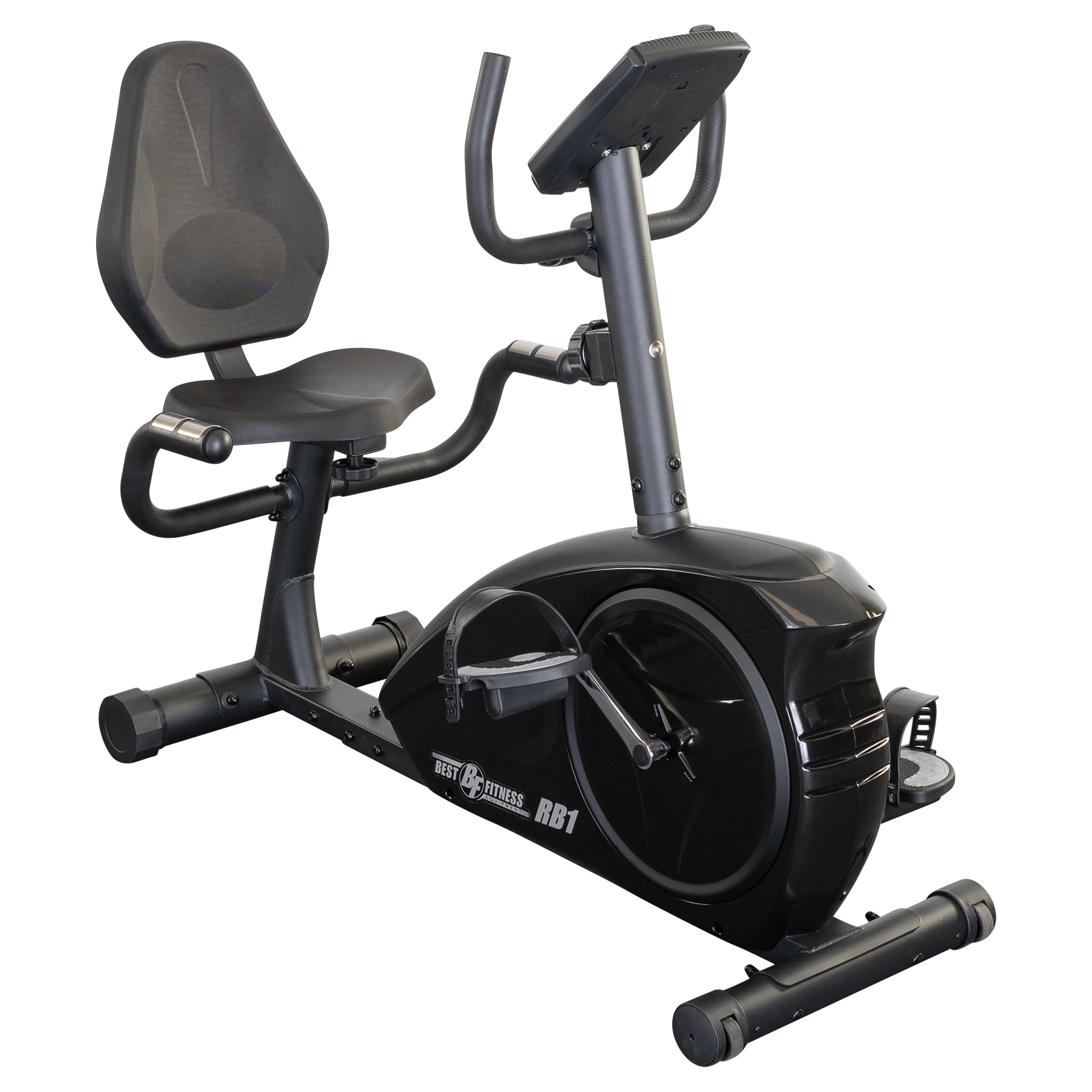 Body-Solid BFRB1B recumbent bike front side angle with supportive seat